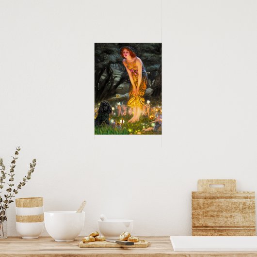 Poodle(schwarz 1)-Mitte Poster (Küche)