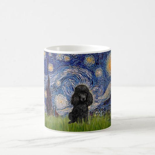 Poodle (schwarz 1) - Starry Night Kaffeetasse (Mittel)