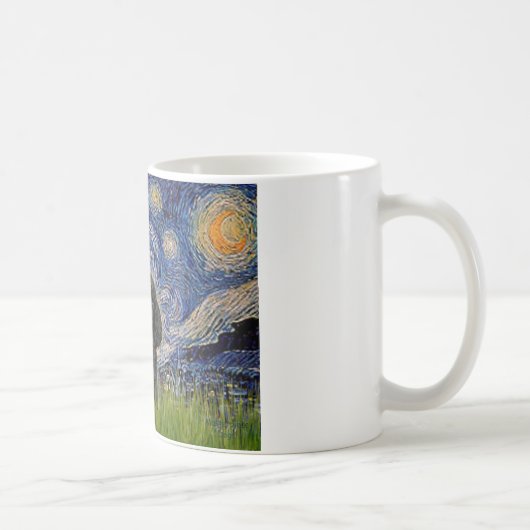 Poodle (schwarz 1) - Starry Night Kaffeetasse (Rechts)