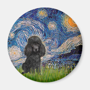 Poodle (schwarz 1) - Starry Night Magnet