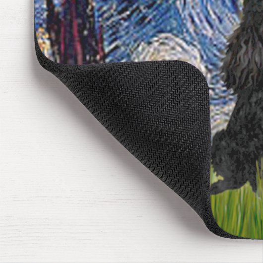 Poodle (schwarz 1) - Starry Night Mousepad (Ecke)