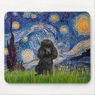Poodle (schwarz 1) - Starry Night Mousepad