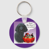 Poodle (schwarz) Halloween Candy Schlüsselanhänger (Rückseite)