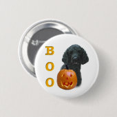 Poodle (schwarz überzogen) Boo Button (Vorne & Hinten)