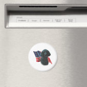 Poodle (schwarze Flagge) Magnet (In Situ (Geschirrspüler))