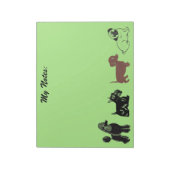 Poodle, Scottie, Dackel und Mops Notepad Notizblock (Rotiert)