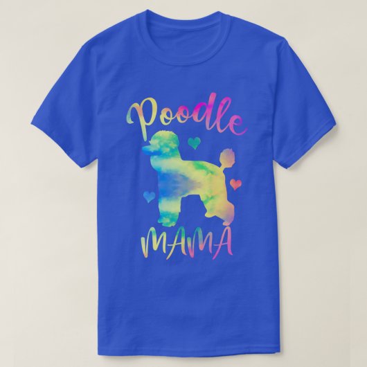 Poodle Shirt Poodle Mama Shirt Farbenfrohe Poodle  (Design vorne)