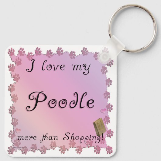 Poodle Shopping Schlüsselanhänger (Rückseite)