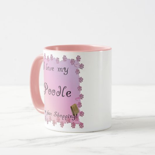 Poodle Shopping Tasse (Vorderseite Links)