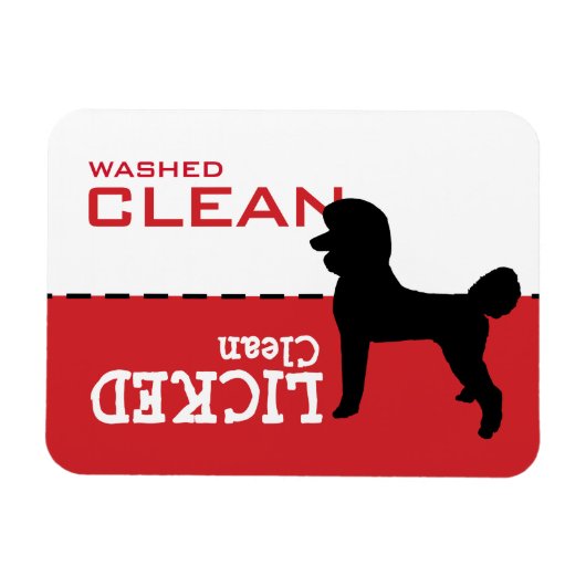 Poodle Silhouette Dog Geschirrspüler Zeichenmagnet Magnet (Horizontal)