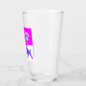 Poodle Silhouette Dog & Paw Pink und Blue Square Glas (Links)