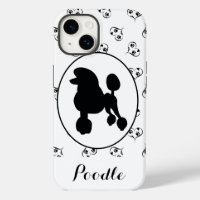Poodle-Silhouette-Herz und Paw-Drucke