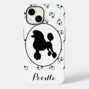 Poodle-Silhouette-Herz und Paw-Drucke Case-Mate iPhone 14 Hülle