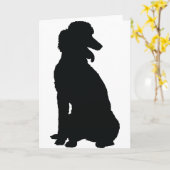 Poodle Silhouette Karte (Gelbe Blume)