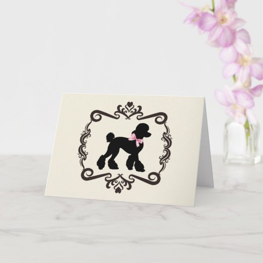 Poodle Silhouette Karte (Orchidee)
