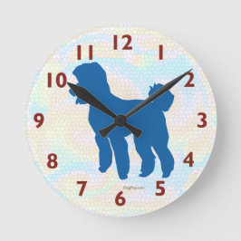 Poodle Silhouette Kunst-Uhr Runde Wanduhr