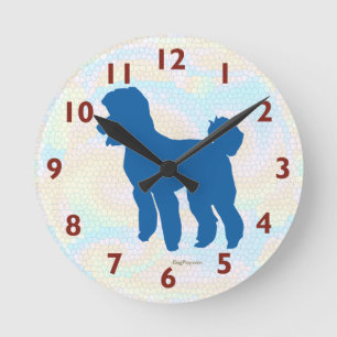 Poodle Silhouette Kunst-Uhr Runde Wanduhr