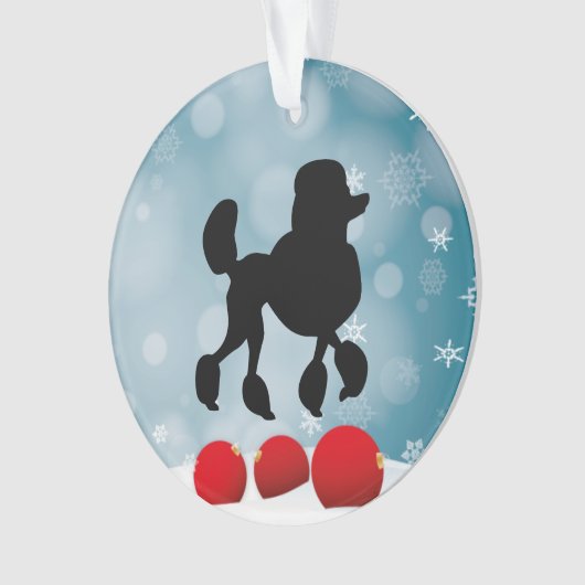 Poodle Silhouette Ornament (Vorderseite)