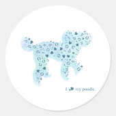 poodle silhouette sticker プードルのシール (Vorderseite)
