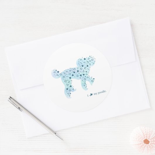 poodle silhouette sticker プードルのシール (Umschlag)