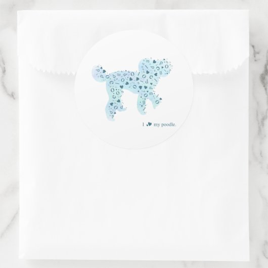 poodle silhouette sticker プードルのシール (Tasche)