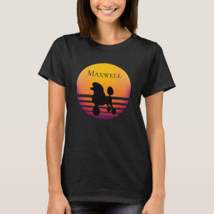 Poodle Silhouette Sunset Colors T-Shirt
