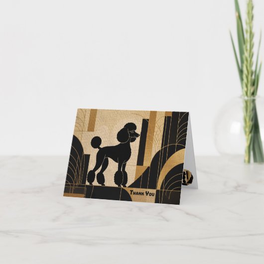 Poodle Silhouette Thank You Notecard Dankeskarte (Vorderseite)