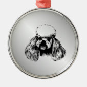 Poodle Silver Silbernes Ornament (Vorne)