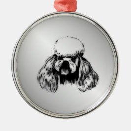 Poodle Silver Silbernes Ornament