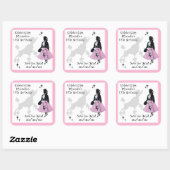 Poodle Skirt Fun Rett-the-Date-Aufkleber Quadratischer Aufkleber (Blatt)