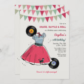 Poodle Skirt Hop Party Einladung (Vorne/Hinten)