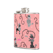 Poodle Skirt Retro Pink and Black 50s Pattern Flachmann (Links)