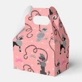 Poodle Skirt Retro Pink and Black 50s Pattern Geschenkschachtel (Rückseite)