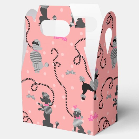 Poodle Skirt Retro Pink and Black 50s Pattern Geschenkschachtel (Geöffnet)