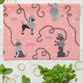 Poodle Skirt Retro Pink and Black 50s Pattern Handtuch (Gefaltet)