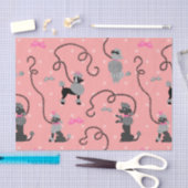 Poodle Skirt Retro Pink and Black 50s Pattern Seidenpapier (Handwerk)