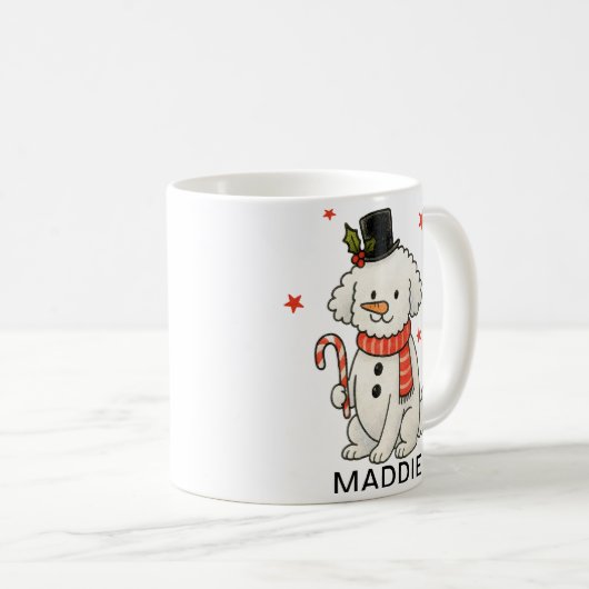 Poodle Snowman Christmas Dog Kaffeetasse (VorderseiteRechts)
