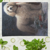 Poodle Snowy Sleigh Weihnachtsdekor Geschirrtuch (Gefaltet)