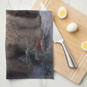 Poodle Snowy Sleigh Weihnachtsdekor Geschirrtuch (Viertel Falte)