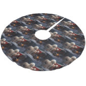 Poodle Snowy Sleigh Weihnachtsdekor Polyester Weihnachtsbaumdecke (Schrägansicht)