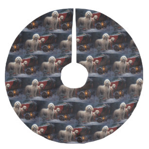 Poodle Snowy Sleigh Weihnachtsdekor Polyester Weihnachtsbaumdecke