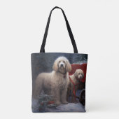 Poodle Snowy Sleigh Weihnachtsdekor Tasche (Rückseite)