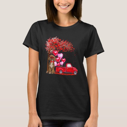 Poodle Sonnenbrille Herz Tree Lieferwagen LKW Dog  T-Shirt (Vorderseite)