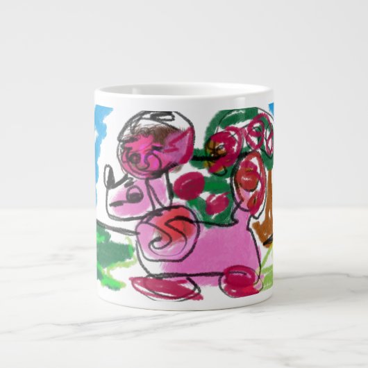 Poodle-Spaß Jumbo-Tasse (Vorderseite)