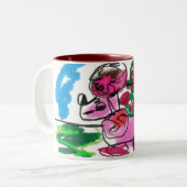 Poodle-Spaß Zweifarbige Tasse (Vorderseite Links)