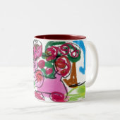 Poodle-Spaß Zweifarbige Tasse (VorderseiteRechts)