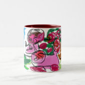 Poodle-Spaß Zweifarbige Tasse (Mittel)