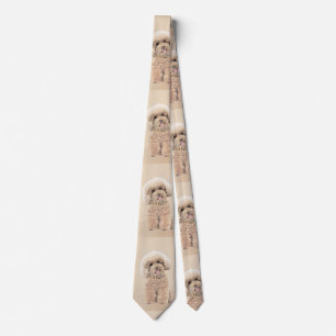 Poodle (Spielzeug, Miniatur) Malerei Original Hund Krawatte