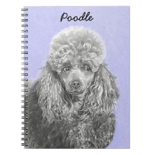 Poodle (Spielzeug, Miniatur) Malerei Original Hund Notizblock