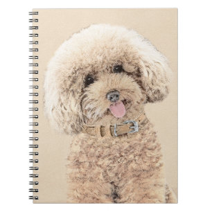 Poodle (Spielzeug, Miniatur) Malerei Original Hund Notizblock